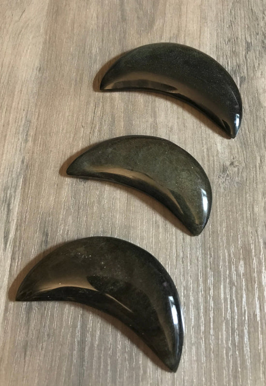 Obsidian Crescent Moon