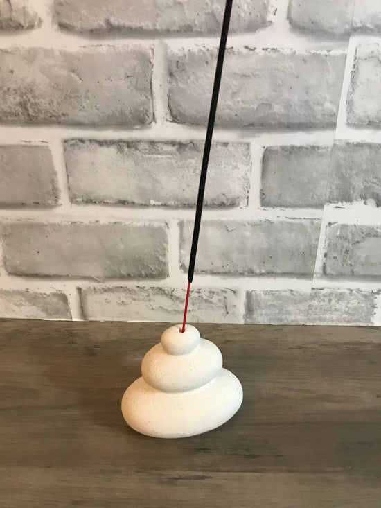 Balancing Stones Cream Speckle Incense Holder