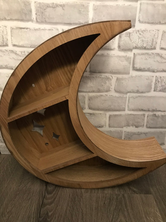 Wooden Crescent Moon Shelf