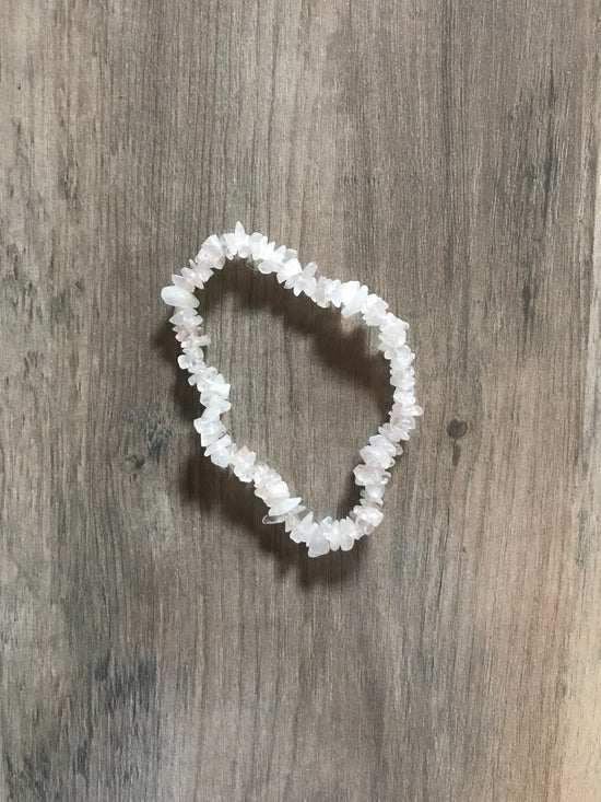 Rose Quartz stone chip bracelet