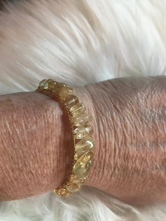 Citrine Bangle Cuff Bracelet