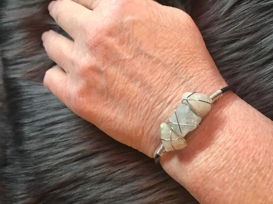 Aquamarine Rough Stone Cuff Bracelet