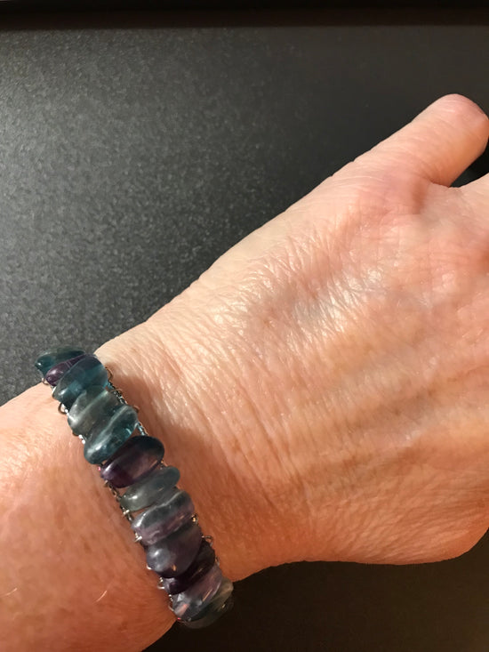 Rainbow Fluorite Cuff Bracelet