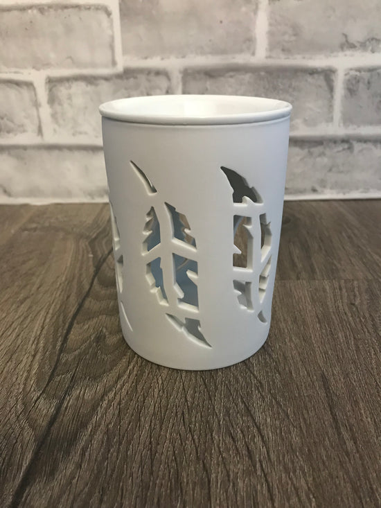 Ceramic Feather Cut out Wax/Oil Burner