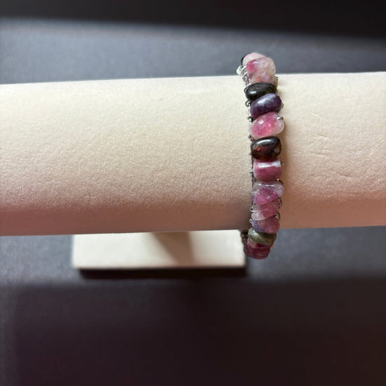 Watermelon Tourmaline Bangle Cuff Bracelet