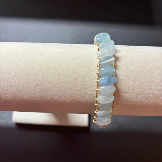 Aquamarine Bangle Cuff Bracelet