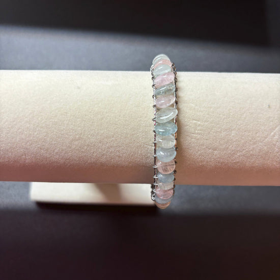 Morganite Bangle Cuff Braclet