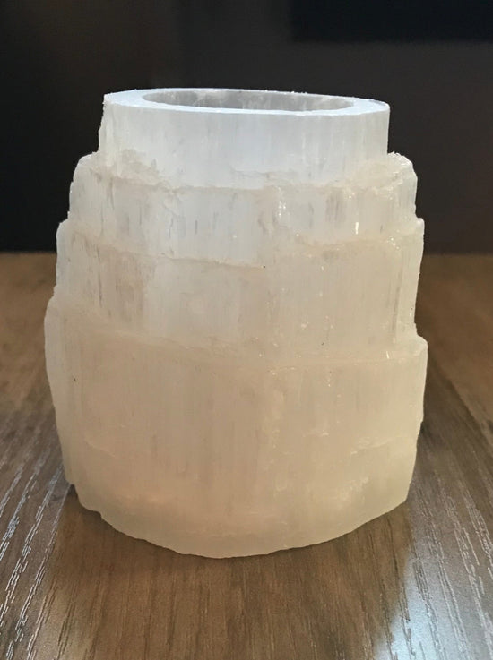 Selenite Candle Holder